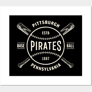 Pittsburgh Pirates Bats & Ball by Buck Tee Originals Posters and Art